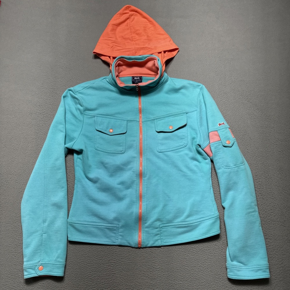 Le Tigre Track Jacket Youth XL Preppy‎ Hoodie Sweatshirt Full Zip Pockets Hiking